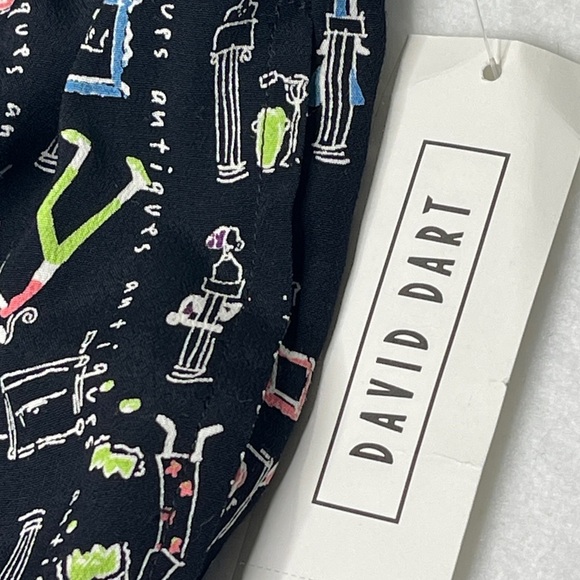 Vintage David Dart Woman Antiquing Print Pants Black Size 2X - Picture 3 of 7